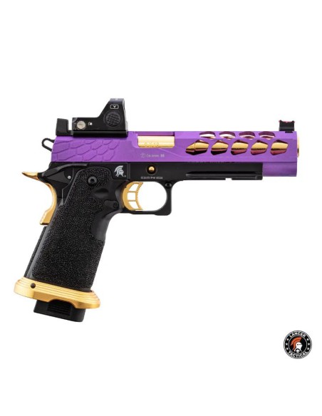 detalle-pistola-airsoft-gbb-stryk-hi-capa-5.1-violeta-y-oro-lancer-tactical