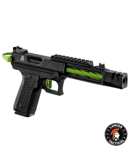 pistola-airsoft-gbb-cthulhu-lancer-tactical-negra-verde-vista-frontal
