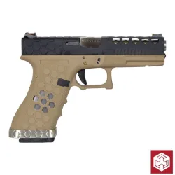 AW Custom G17 HEX-CUT Tan/Black | Pistola Airsoft GBB