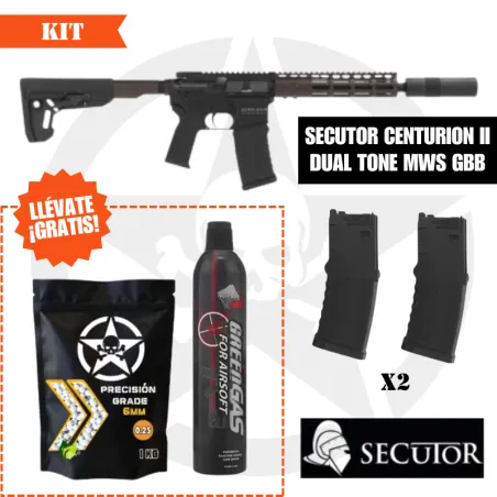 Kit Secutor Centurion II Dual Tone MWS GBB + Cargadores| Airsoft Yecla