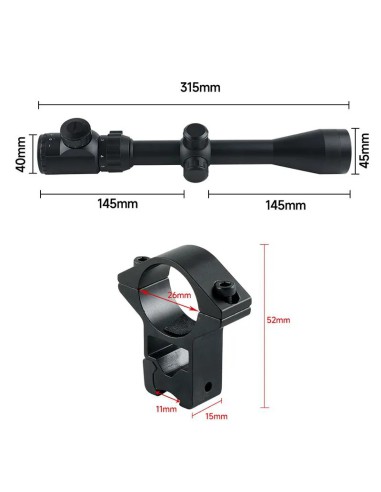 Visor 3-9x40EG Iluminado Rojo Verde | AirsoftYecla.es