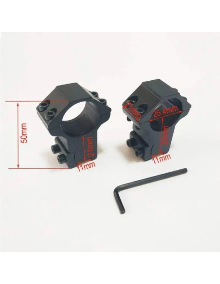 Montura 11mm para Visor 25.4mm Aluminio | AirsoftYecla