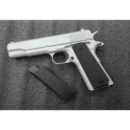 Pistola 1911 Plata Corredera Metalica