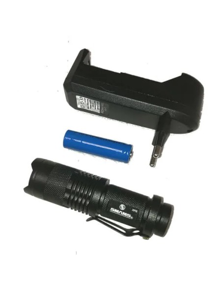 Mini linterna estilo ultrafire con baterial y cargador