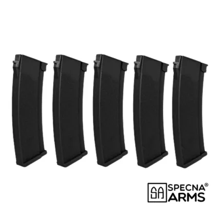 Pack 5 Cargadores Hi-Cap 380 BBs Specna Arms Serie J Negro | Airsoft Yecla