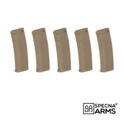 Pack 5 Cargadores Hi-Cap 380 BBs Specna Arms M4 M16 Tan | Airsoft Yecla