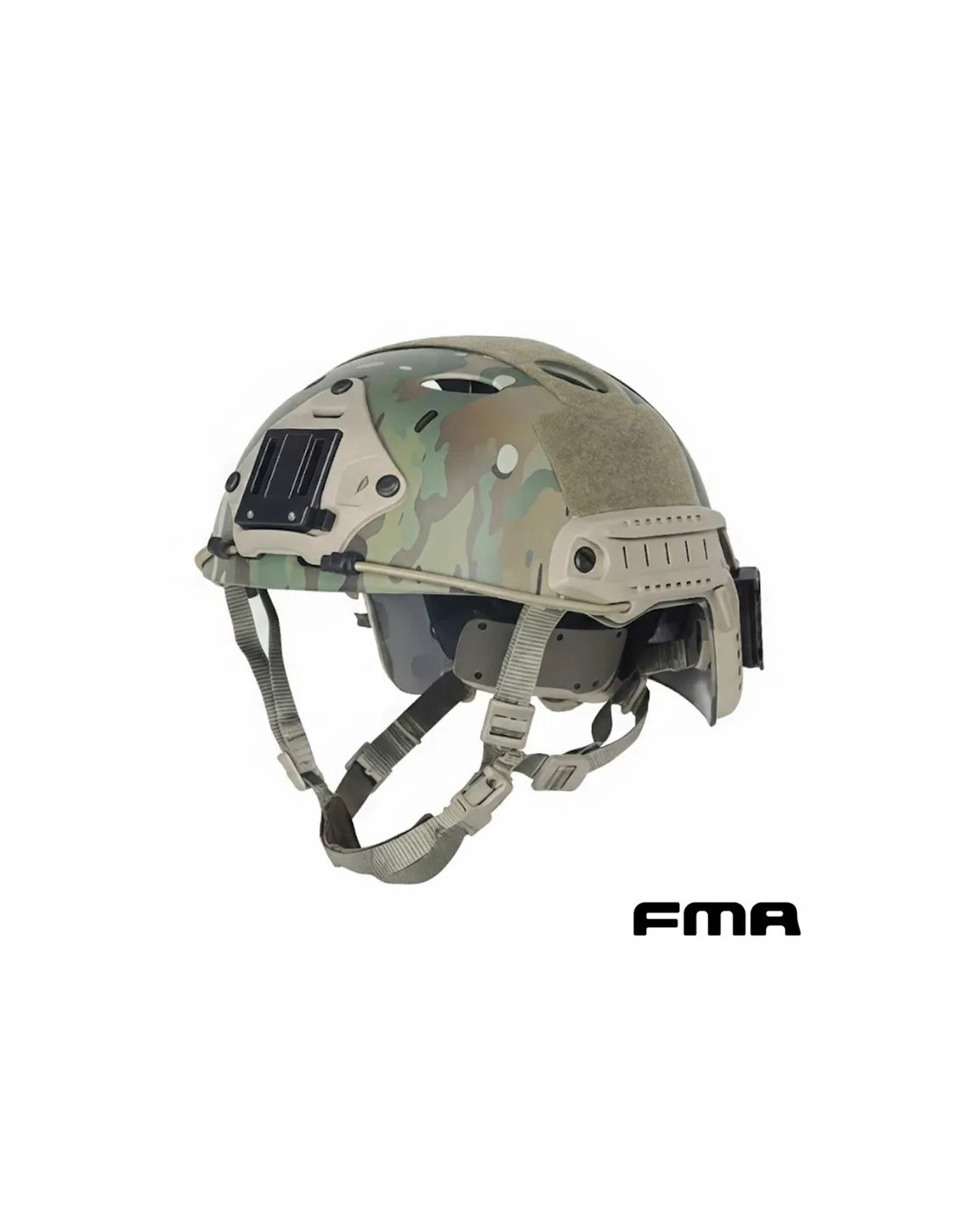 Casco FAST PJ con ajuste rápido OCC DIAL raíles laterales ARC montura para visión nocturna paneles de velcro acolchado interior EPP talla única Multicam