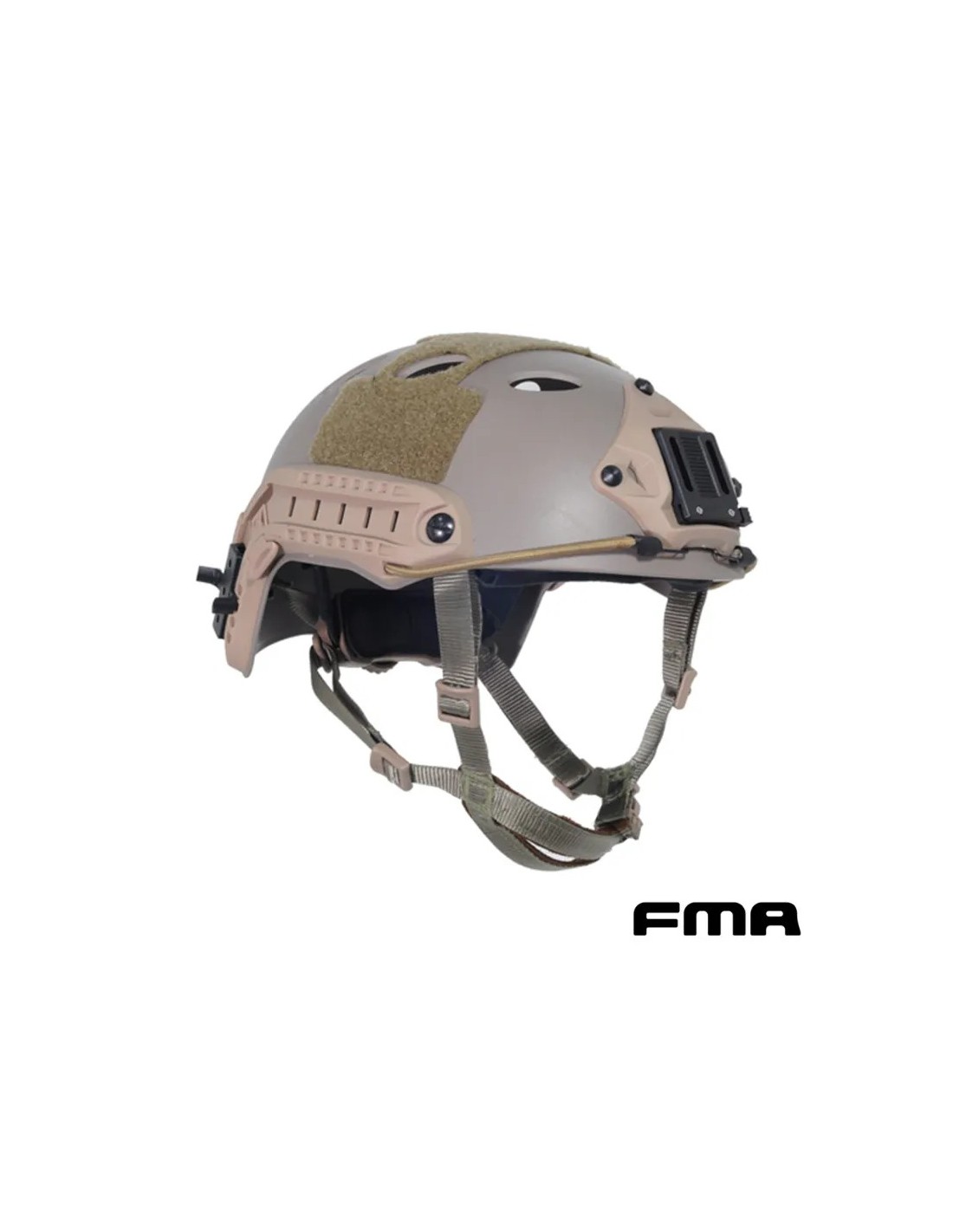 Casco modular con ruleta trasera de ajuste y raíles laterales Tan