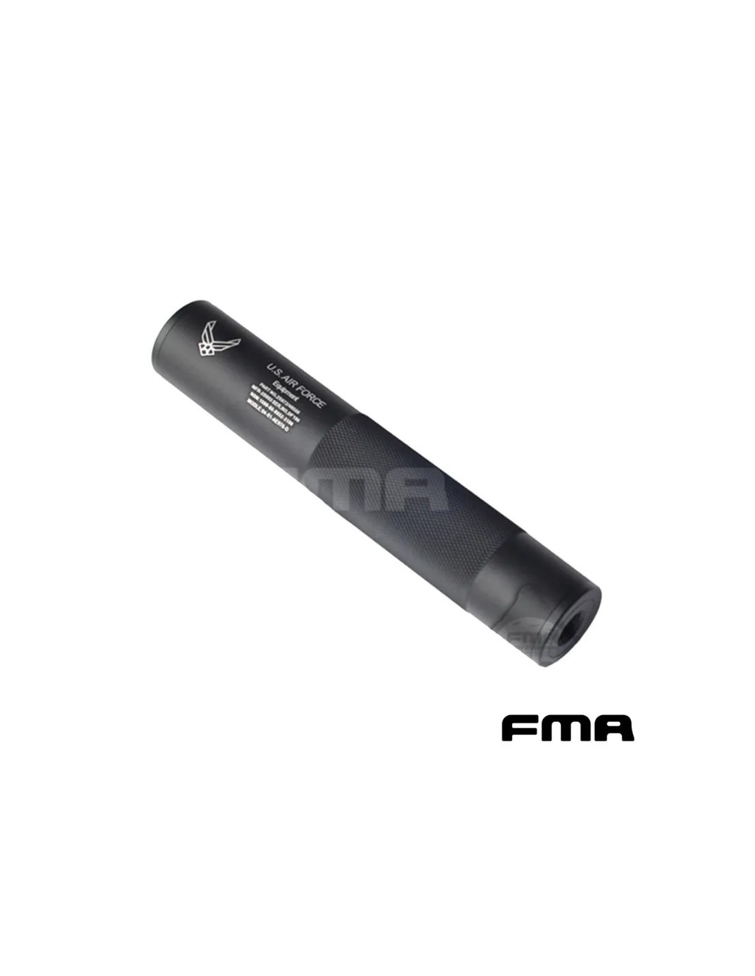 SILENCIADOR ESTÉTICO LARGO 198 mm ALUMINIO ROSCA 14 mm SENTIDO ANTIHORARIO TÁCTICO