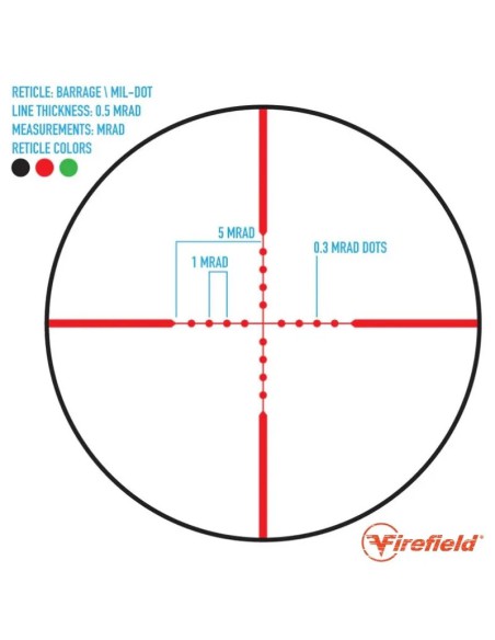 Visor Firefield Barrage 1,5-5x32 Laser Rojo | Airsoft Yecla