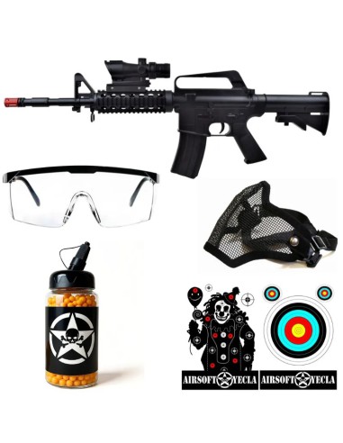 KIT DELUXE RIFLE DE MUELLE M4A1 - VIGOR - AirSoftYecla.es