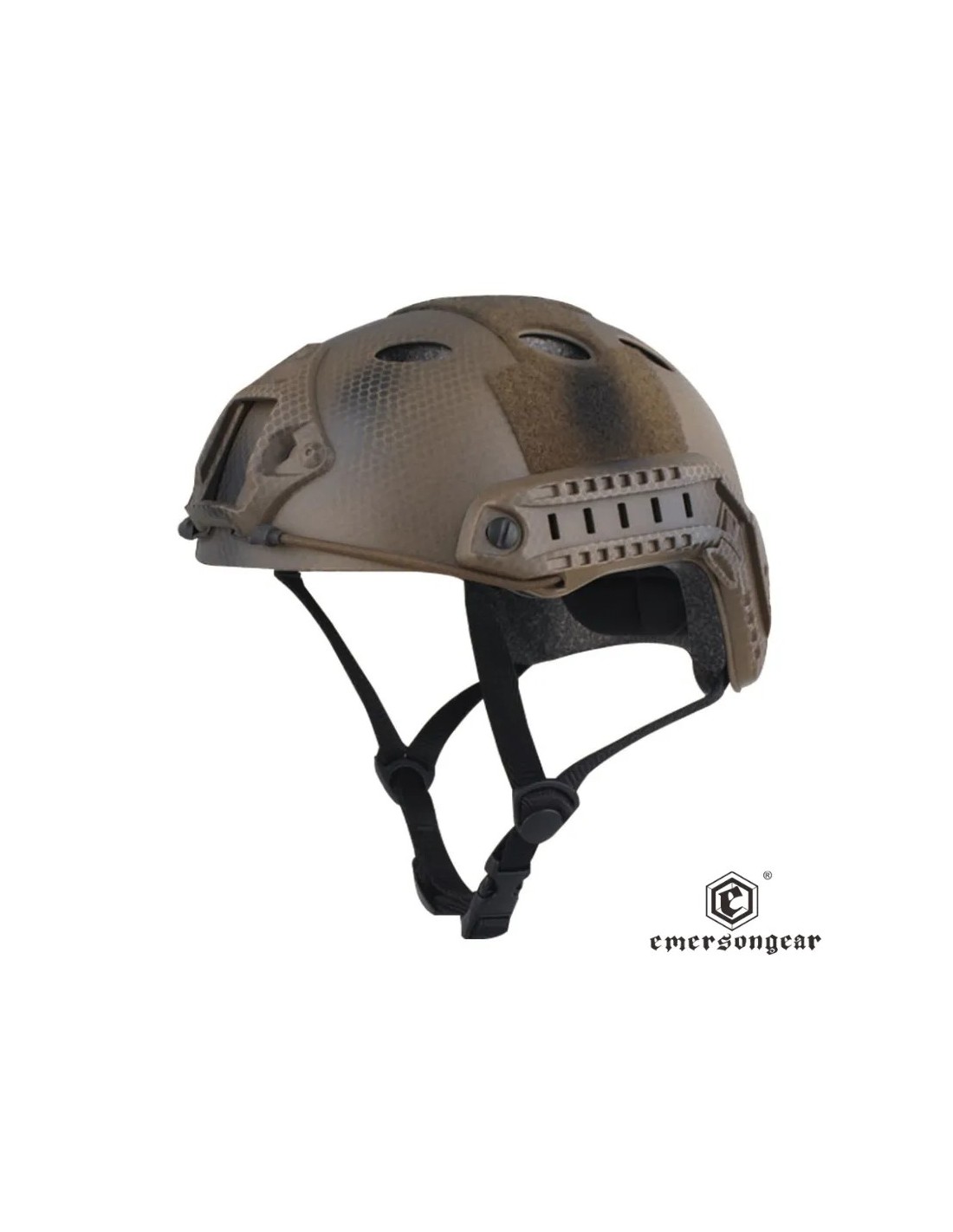 Casco táctico ligero con monturas laterales y paneles de velcro SEAL