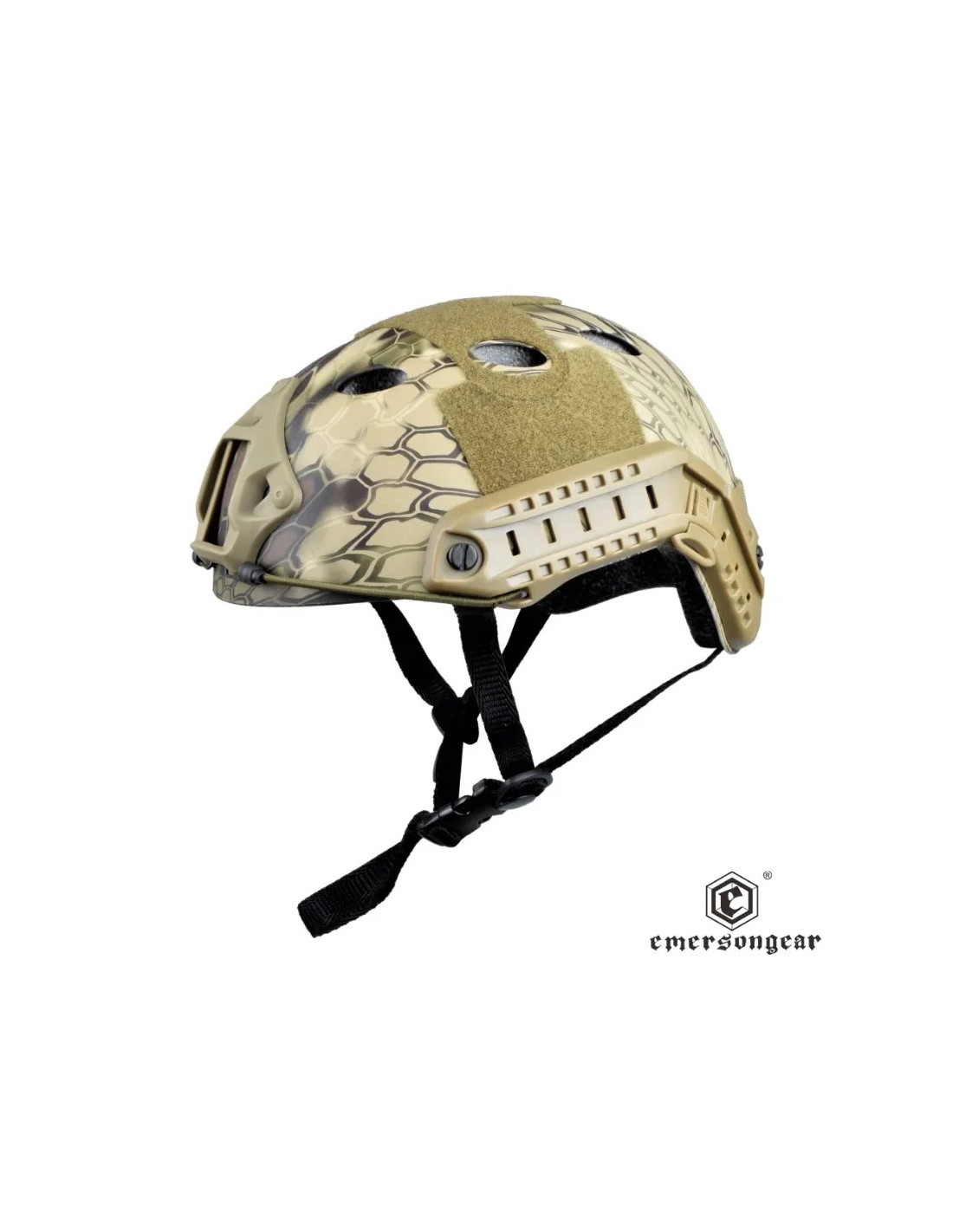Casco táctico ligero ajustable con visor frontal y raíles laterales Highlander