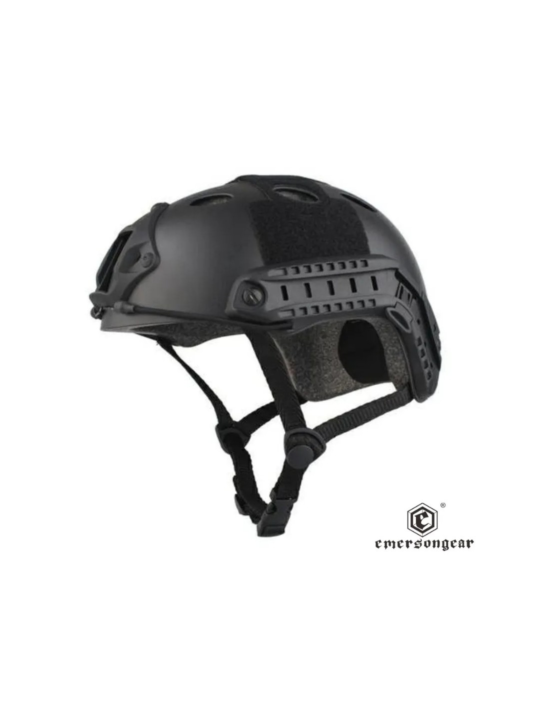 Casco tipo FAST PJ ligero compatible con visor de visión nocturna con raíles laterales y zonas de velcro para parches