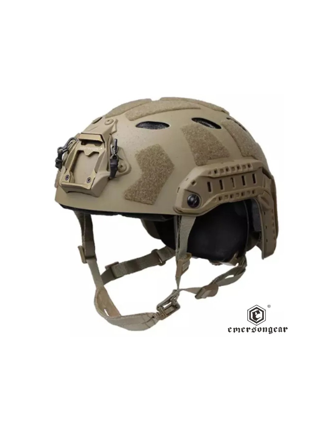 CASCO CORTE SUPER ALTO CON SOPORTE METÁLICO PARA VISIÓN NOCTURNA Y AJUSTE RÁPIDO TAN