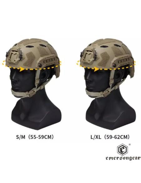 Casco FAST SF Super High Cut Tan EmersonGear | Airsoft Yecla