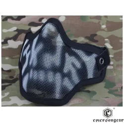 Máscara V1 Strike Half Face Calavera Negra EmersonGear | Airsoft Yecla