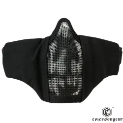 Máscara Half Face Calavera Negra EmersonGear | Airsoft Yecla