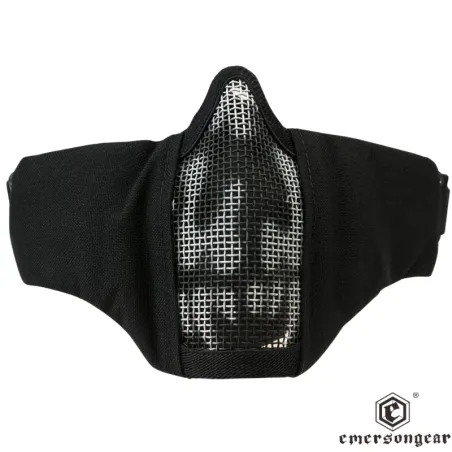 Máscara Half Face Calavera Negra EmersonGear | Airsoft Yecla
