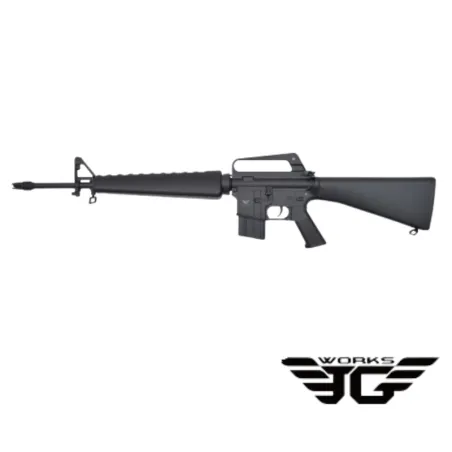 Fusil eléctrico JG Works 1601MG negro | Airsoft Yecla