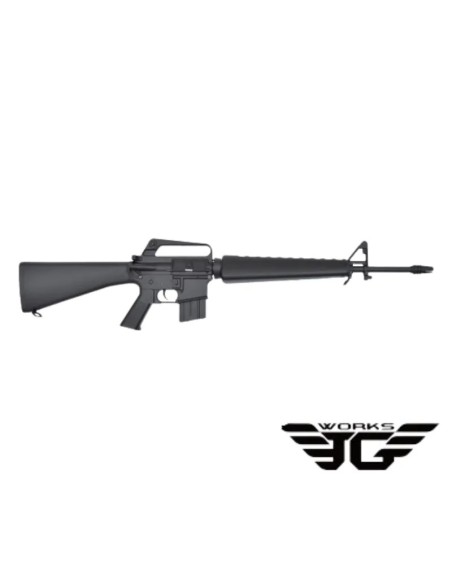 Fusil eléctrico JG Works 1601MG negro | Airsoft Yecla