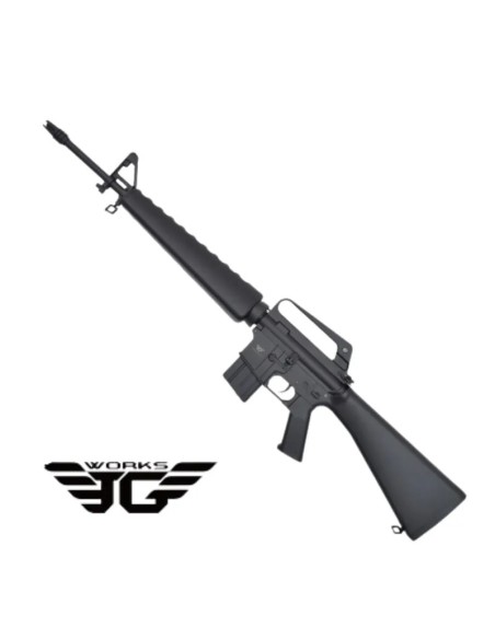 Fusil eléctrico JG Works 1601MG negro | Airsoft Yecla