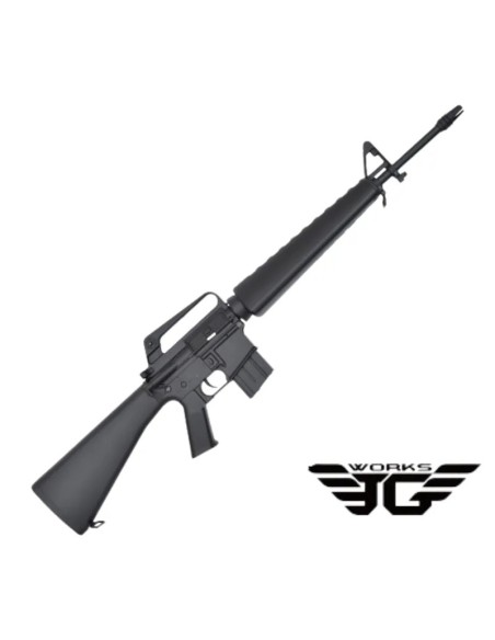 Fusil eléctrico JG Works 1601MG negro | Airsoft Yecla