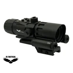 Mira prismática JS Tactical 4x32 con láser | Airsoft Yecla