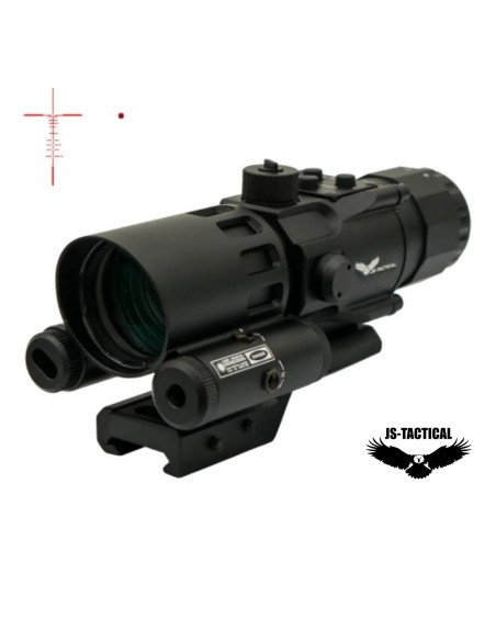 Mira prismática JS Tactical 4x32 con láser | Airsoft Yecla