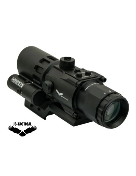 Mira prismática JS Tactical 4x32 con láser | Airsoft Yecla