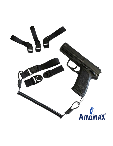 Cordón seguridad pistola Amomax negro | Airsoft Yecla