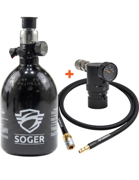 Kit completo de HPA (Botella 0.44L + Regulador + Línea) - Airsoft Yecla