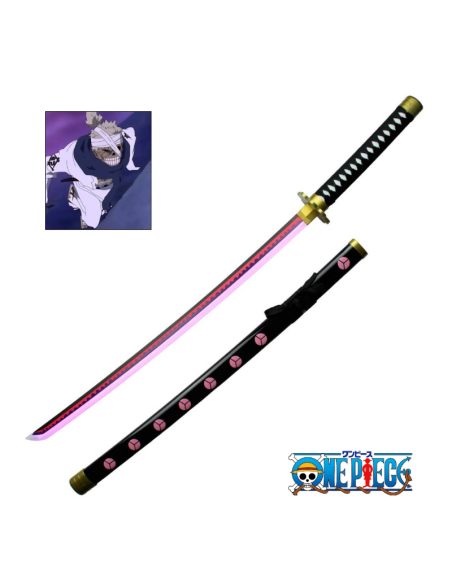 Katana Roronoa Zoro Shusui de madera con LED azul y humo 103 cm - One Piece - Blood Heritage
