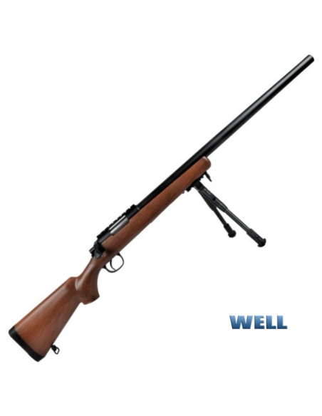 Francotirador VSR10 imitación madera con bípode - WELL