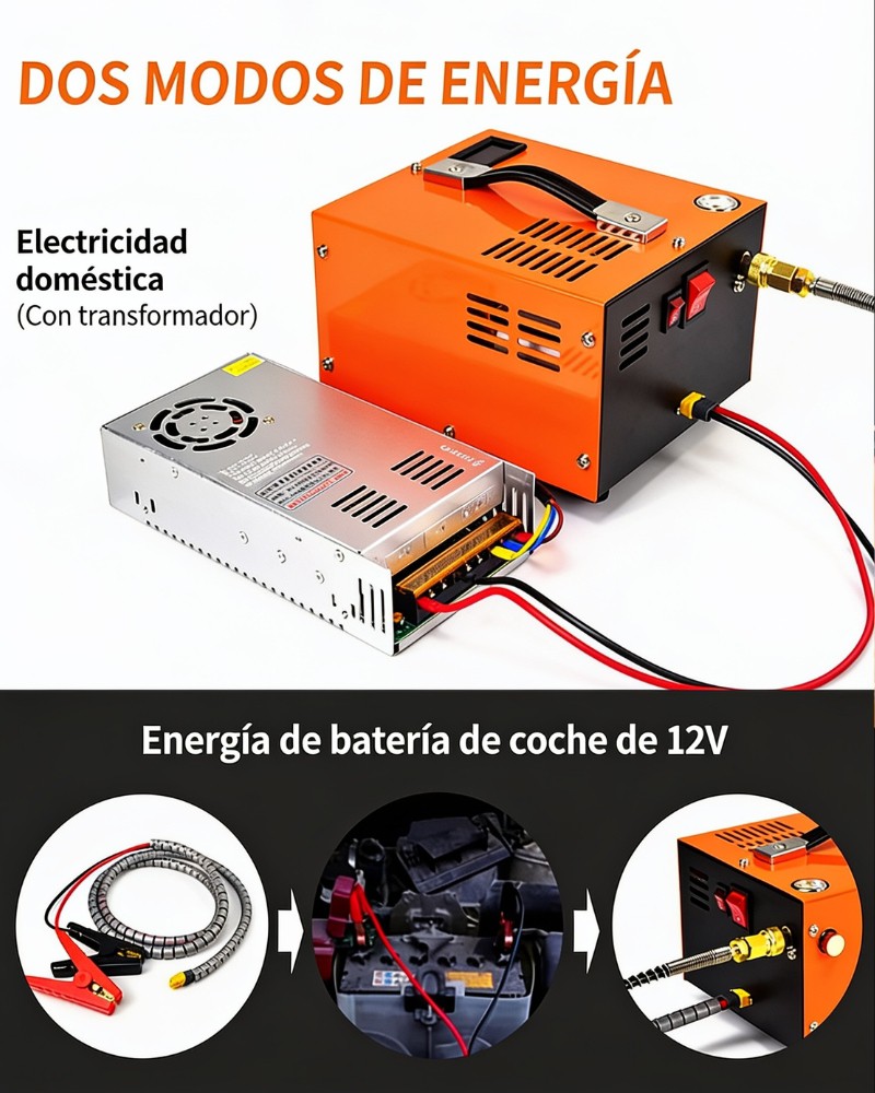 Compresor HPA Portátil 4500 PSI para Airsoft