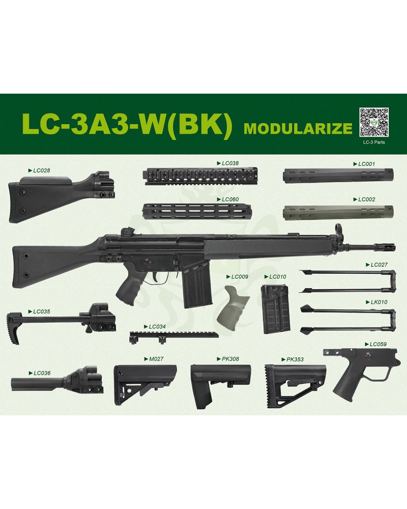 Fusil LCT LC-3A3-W (BK) AEG | Airsoft Yecla