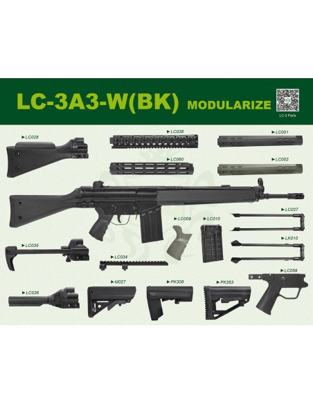 Fusil LCT LC-3A3-W (BK) AEG | Airsoft Yecla