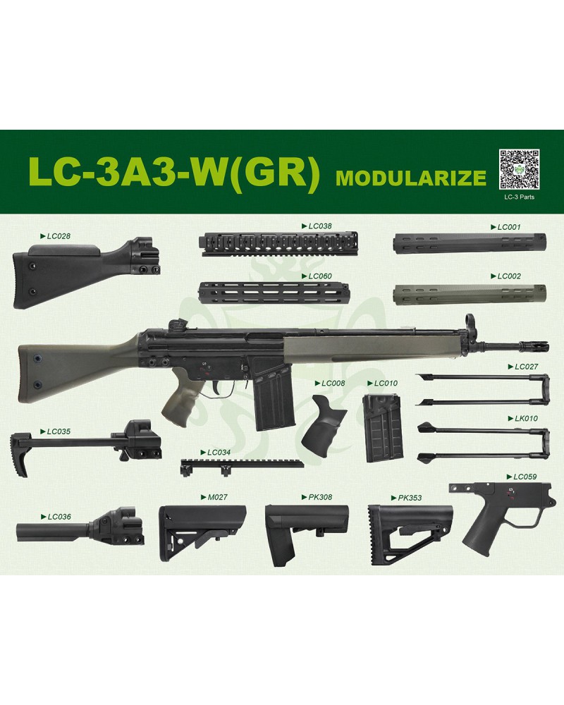 Fusil AEG LC-3A3-W (GR) - LCT Airsoft | Airsoft Yecla