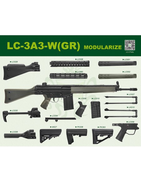 Fusil AEG LC-3A3-W (GR) - LCT Airsoft | Airsoft Yecla