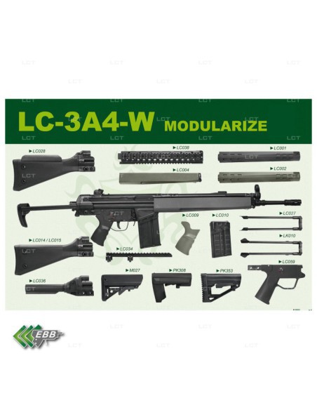 Fusil de Airsoft LC-3A4-W (BK) EBB - LCT | Airsoft Yecla