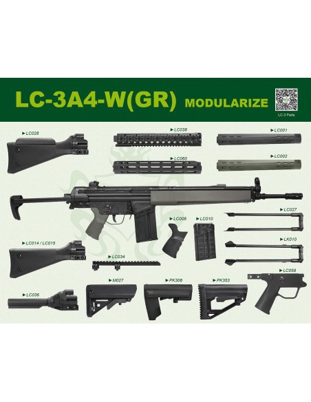 Fusil AEG LC-3A4-W (GR) - LCT | Airsoft Yecla