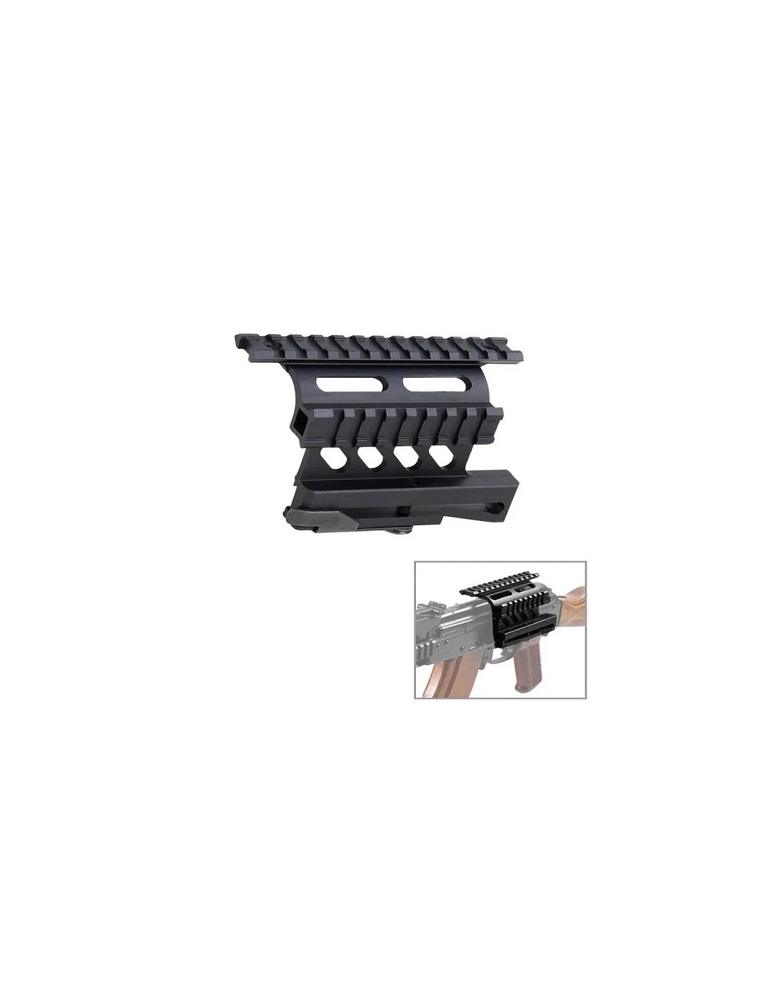 MONTURA RIEL AK47 SUPERIOR Y LATERAL PARA MIRA Y LINTERNA