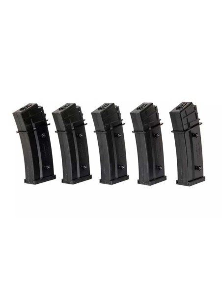 Cargador fusil G36 MID-CAP 120RDS 5PCS Negro | Airsoft Yecla