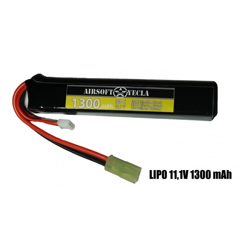 Batterie 11,1V Lipo 30C 1300mAh Tube