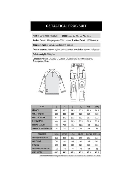 Uniforme de combate G3 CB XXL - SixMM | Airsoft Yecla