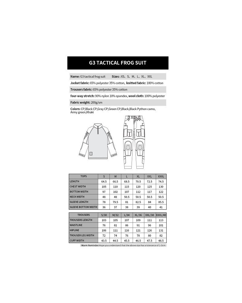 Uniforme G3 Combat Uniform talla L - SixMM | Airsoft Yecla