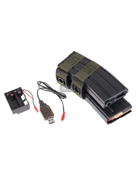 Cargador eléctrico doble 800 BBs para M4 - Saigo Defense