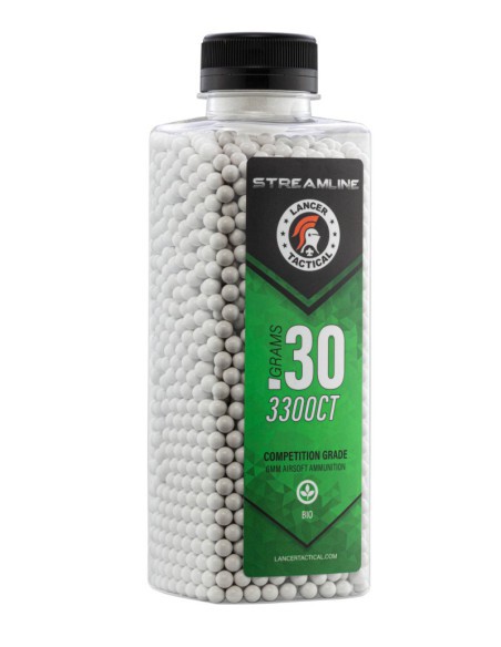 Bolas biodegradables STREAMLINE Bio 6mm 0.30g 3300 Lancer Tactical