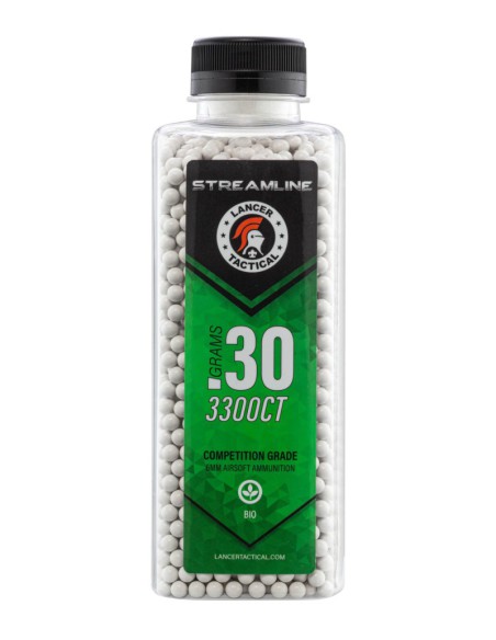 Bolas biodegradables STREAMLINE Bio 6mm 0.30g 3300 Lancer Tactical 2