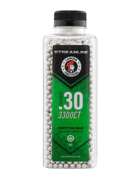 Bolas biodegradables STREAMLINE Bio 6mm 0.30g 3300 Lancer Tactical